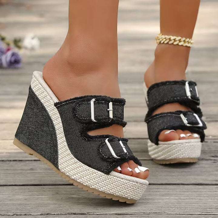 Atelier | Wedge Sandalen met Franjes