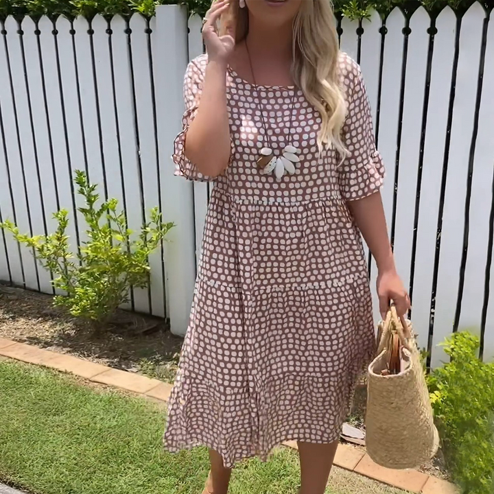 Nicola - Midi-Kleid mit kurzen Ärmeln