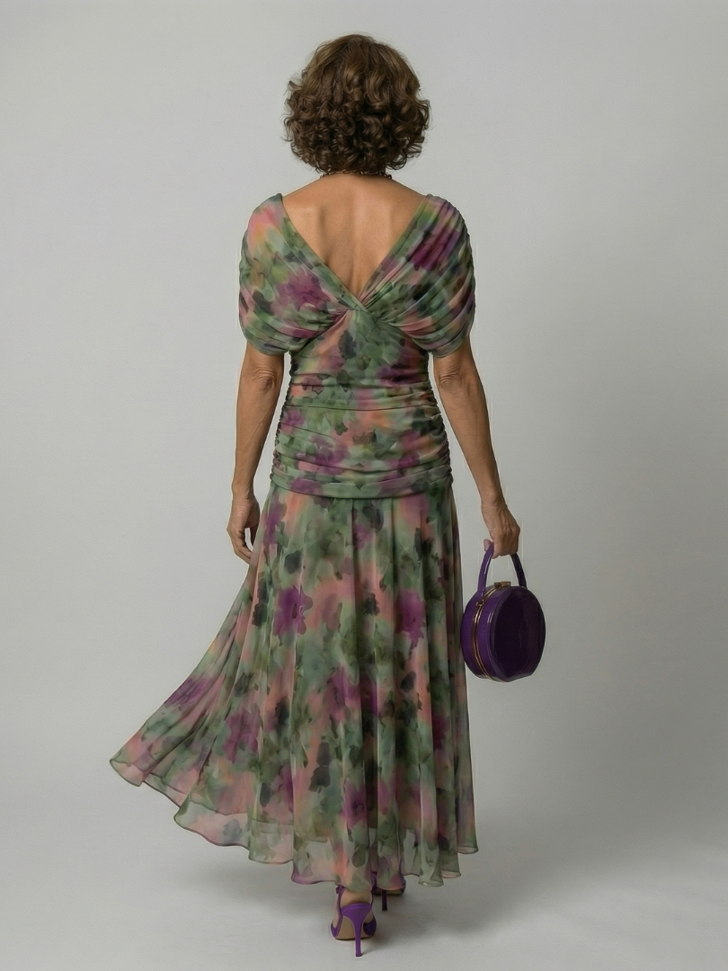 Calen | Off-Shoulder Flow Midi Jurk