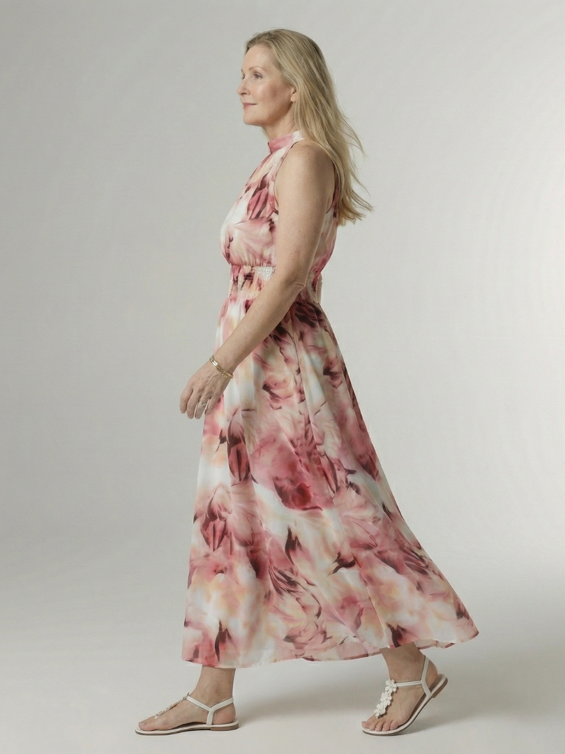 Sylin | Geraffineerde Halter Midi Jurk