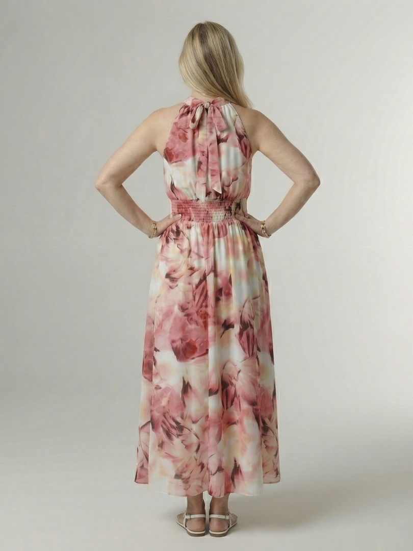 Sylin | Geraffineerde Halter Midi Jurk