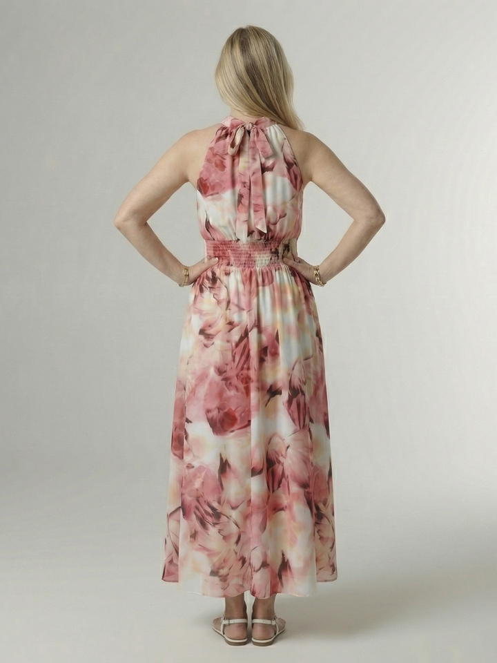 Sylin | Geraffineerde Halter Midi Jurk
