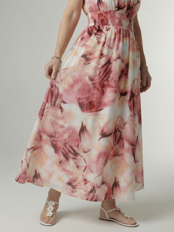 Sylin | Geraffineerde Halter Midi Jurk