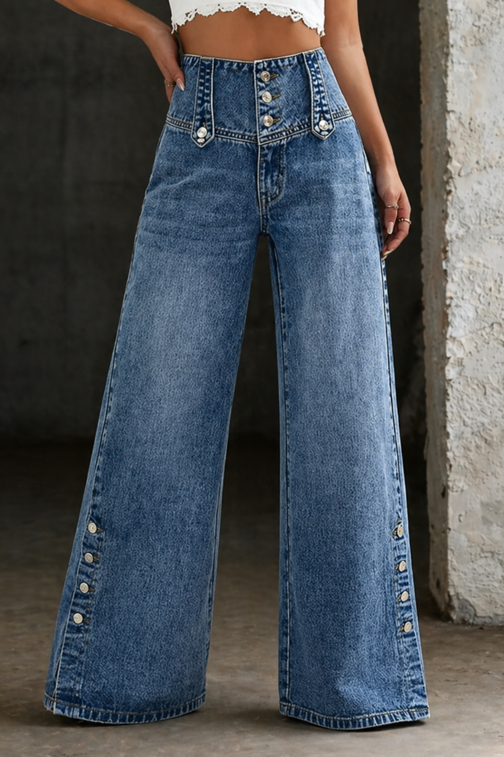 Mia | Jeans met hoge taille en splitten