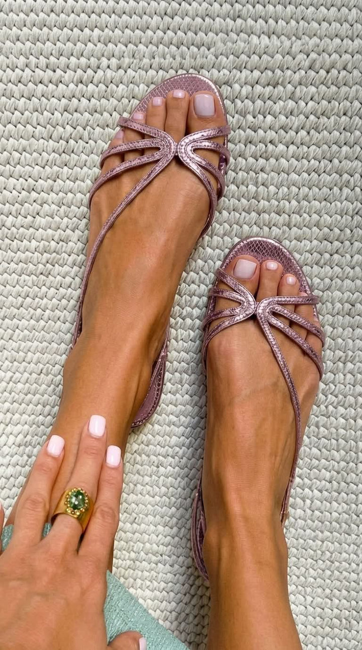 Ginevra | Goldene Sandalen Elegante Sommer