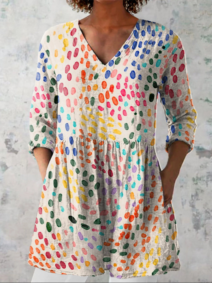 Bernadette | Lange Blusenshirt met V-hals