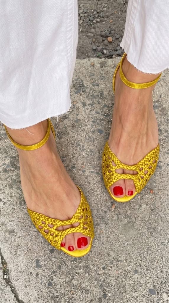 Isadora | Geflochtene Sandalen in Gold