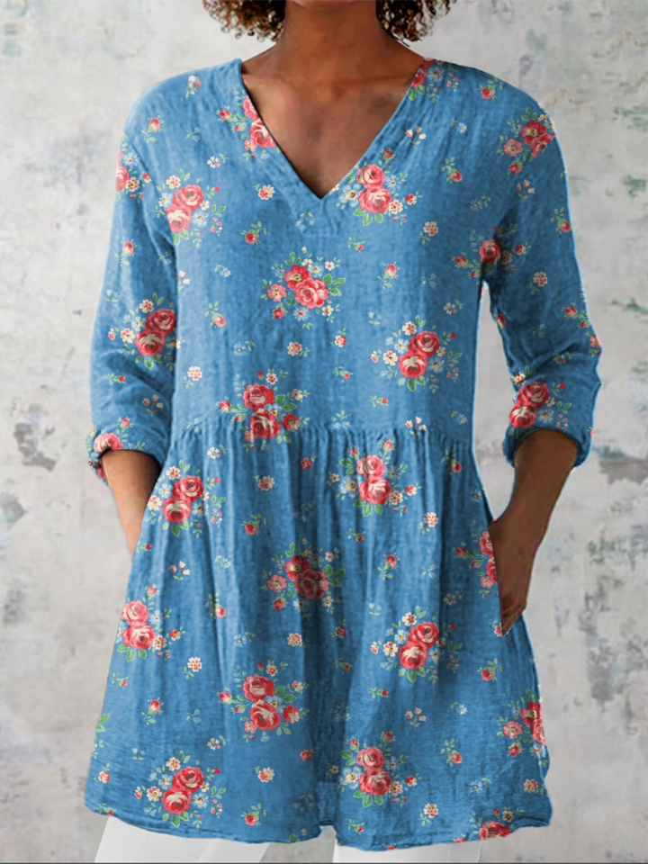 Mabel | Lange Blouse met V-hals