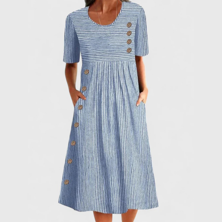JARNA | MIDILÄNGE RINGELKLEID