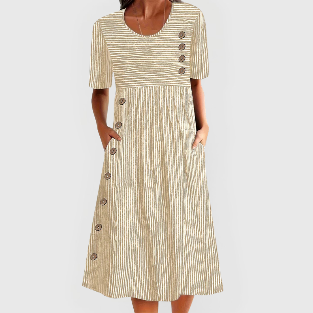 JARNA | MIDILÄNGE RINGELKLEID