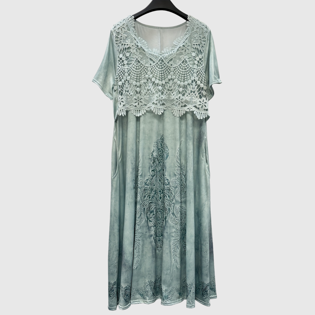 INDIGO | ELEGANTES MIDI-KLEID MIT BLUMENMUSTER