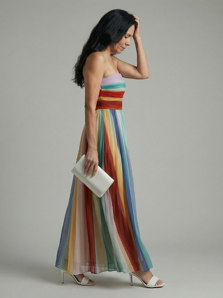 Serene | Maxikleed met lichte strepen