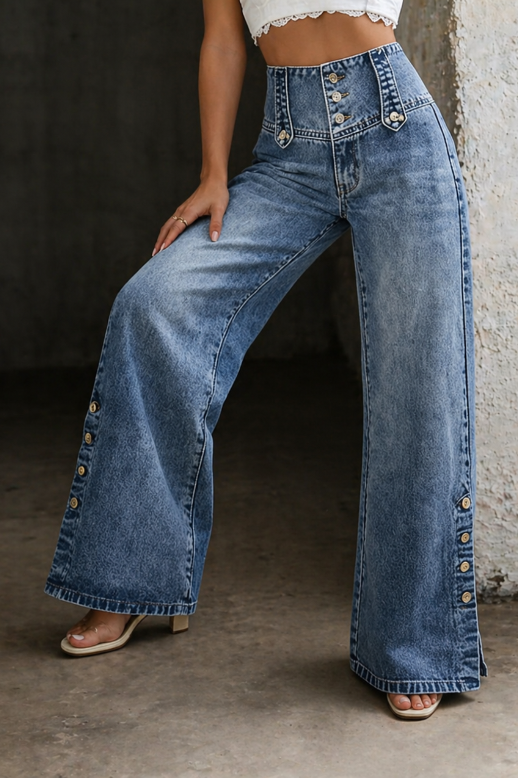 Mia | Jeans met hoge taille en splitten