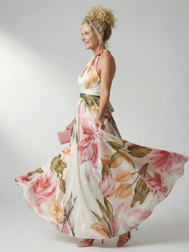 Amiel | Lichtgewicht Floral-Maxikleed