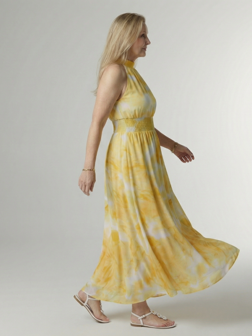Sylin | Geraffineerde Halter Midi Jurk