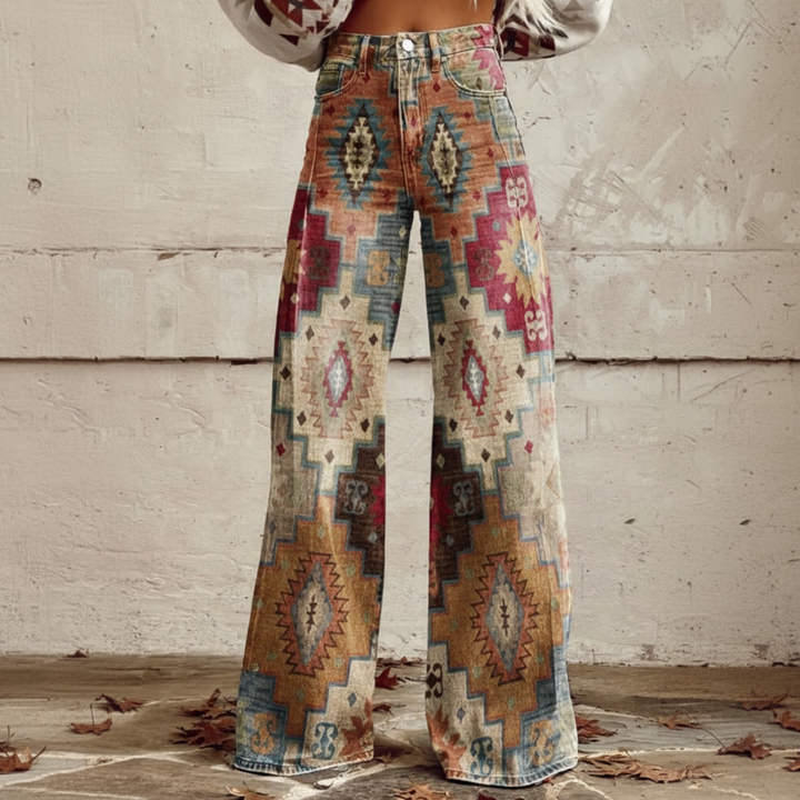 Francesca™ - Retro Boho-Musterhose