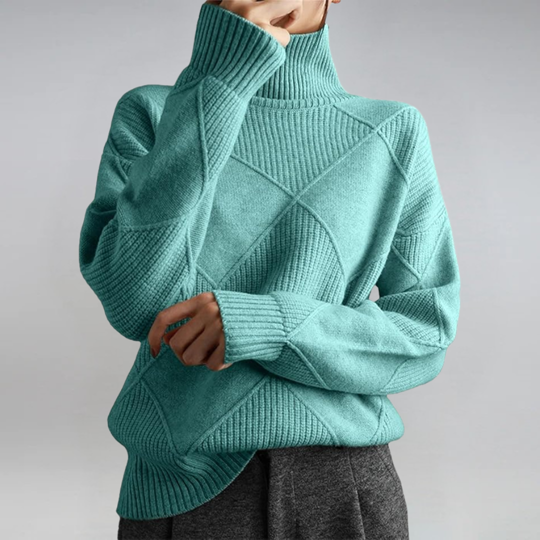 Lauren | Luxuriöser Kaschmirpullover mit Stehkragen