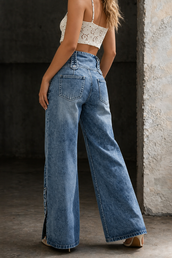 Mia | Jeans met hoge taille en splitten