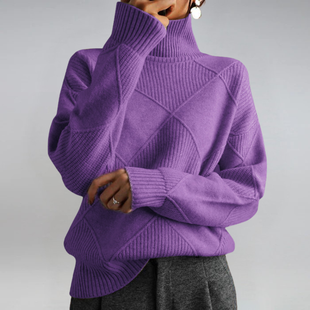 Lauren | Luxuriöser Kaschmirpullover mit Stehkragen