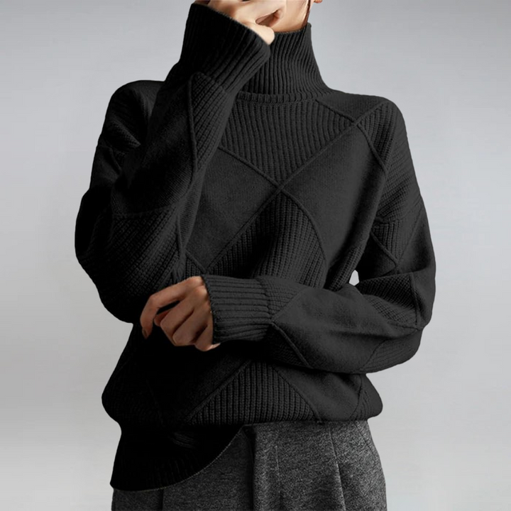 Lauren | Luxuriöser Kaschmirpullover mit Stehkragen