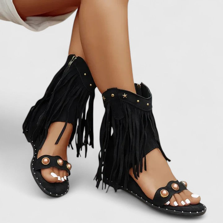 Eira - Chic Fransen Sandalen