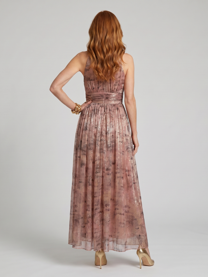 Imogen | Mouwloze Midi-jurk met gestructureerde afwerking