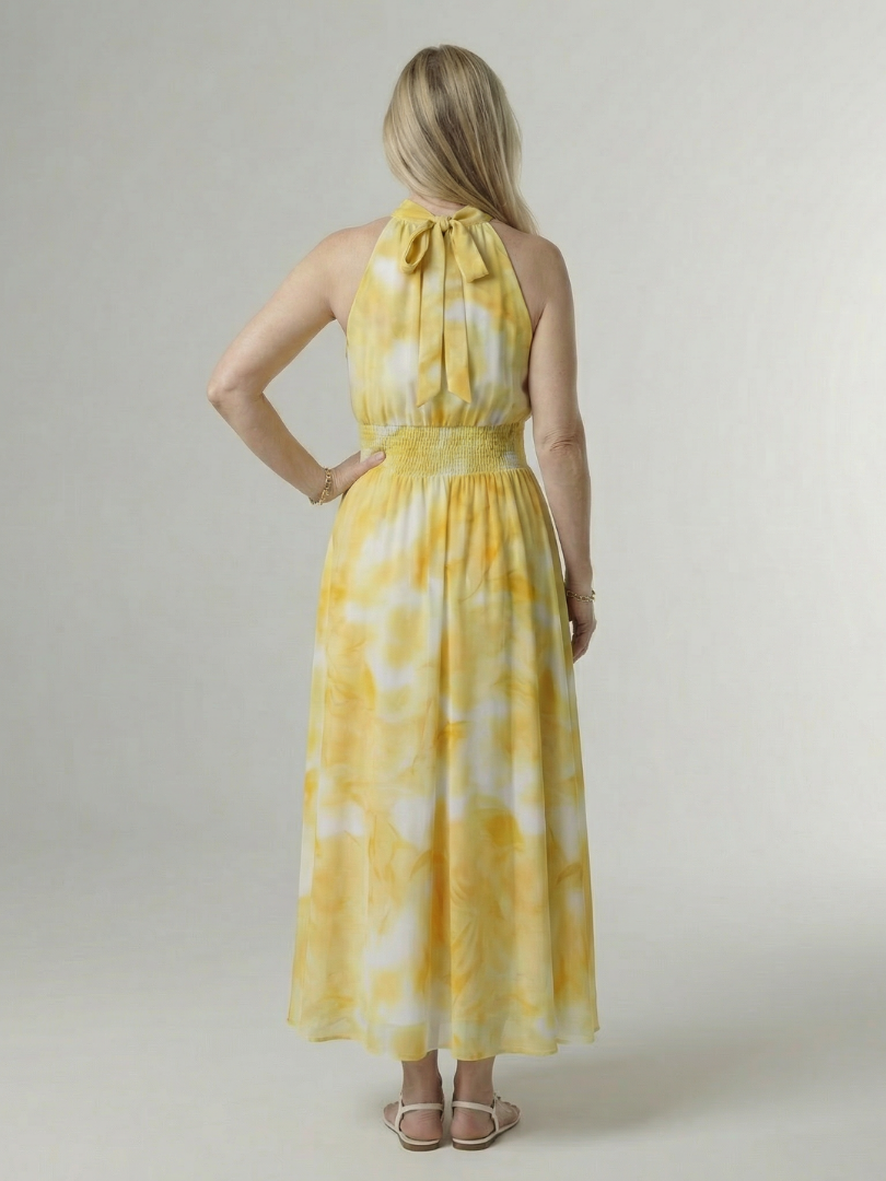 Sylin | Geraffineerde Halter Midi Jurk
