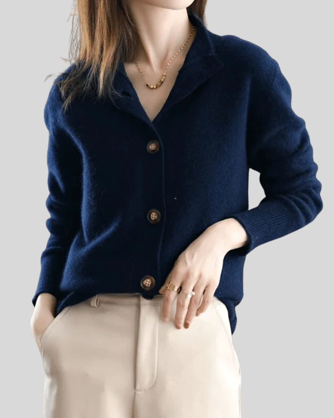 Claire | Kaschmir Cardigan im Retro-Stil