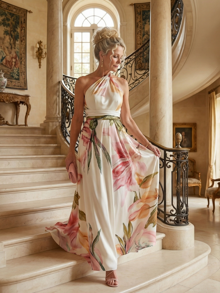 Amiel | Lichtgewicht Floral-Maxikleed