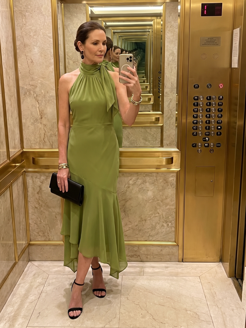 Winifred | Drapé Halter-Keyhole Midi-jurk