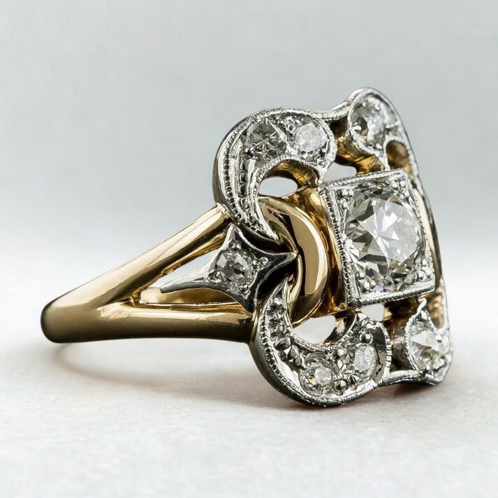 Vintage Ring aus Gold mit Zirkonia