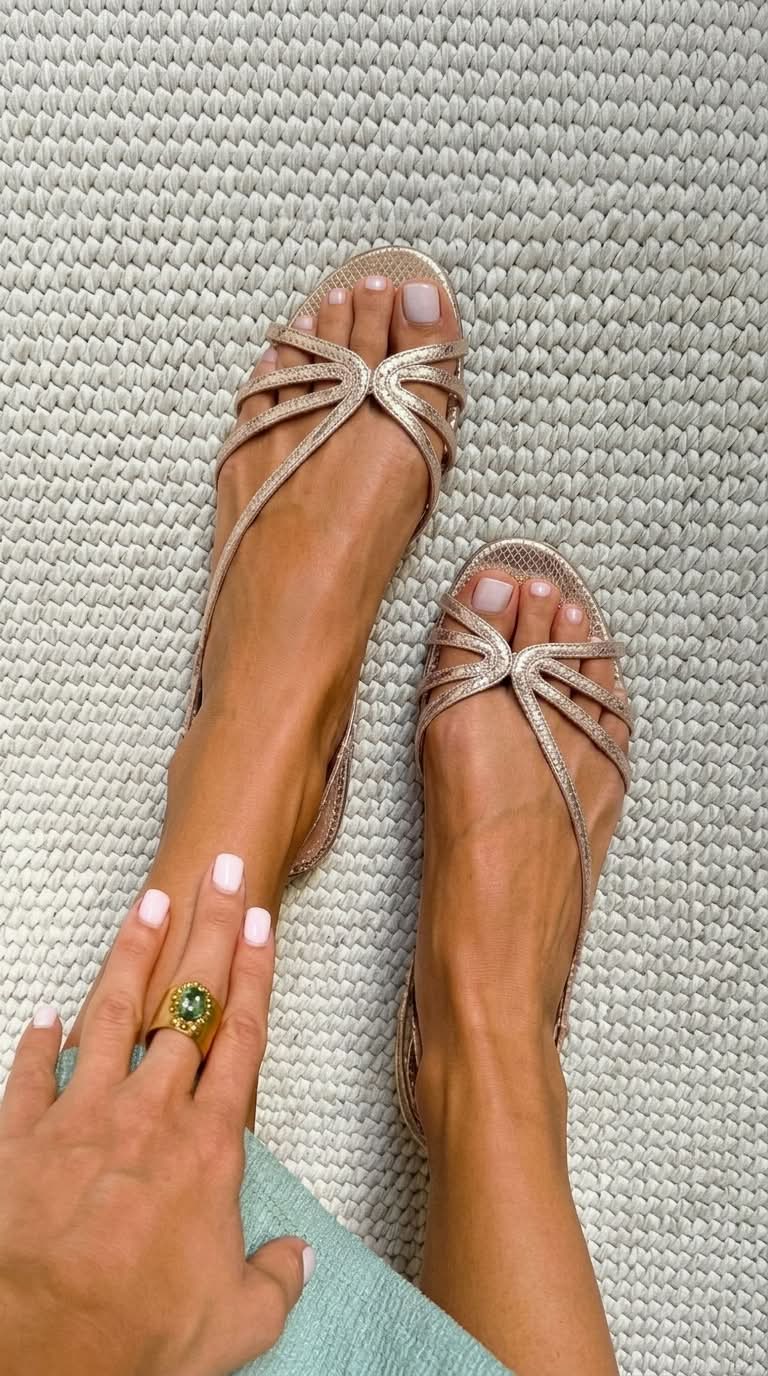 Ginevra | Goldene Sandalen Elegante Sommer