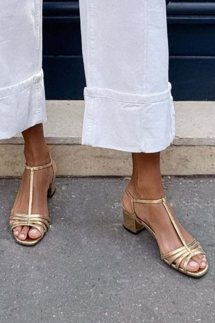 Allegra | Goldene Sandalen für Elegante Alltagsmomente