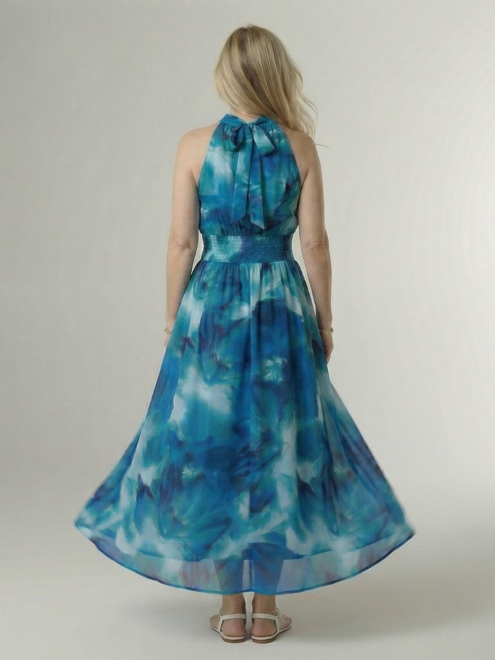 Sylin | Geraffineerde Halter Midi Jurk