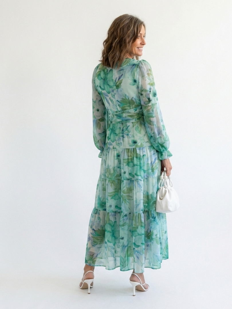 Althea | Lange Mouwen Bloemen Maxikleed