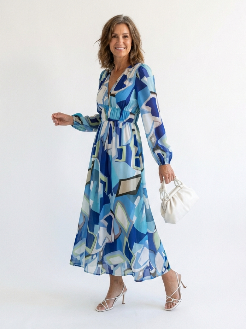 Althea | Lange Mouwen Bloemen Maxikleed