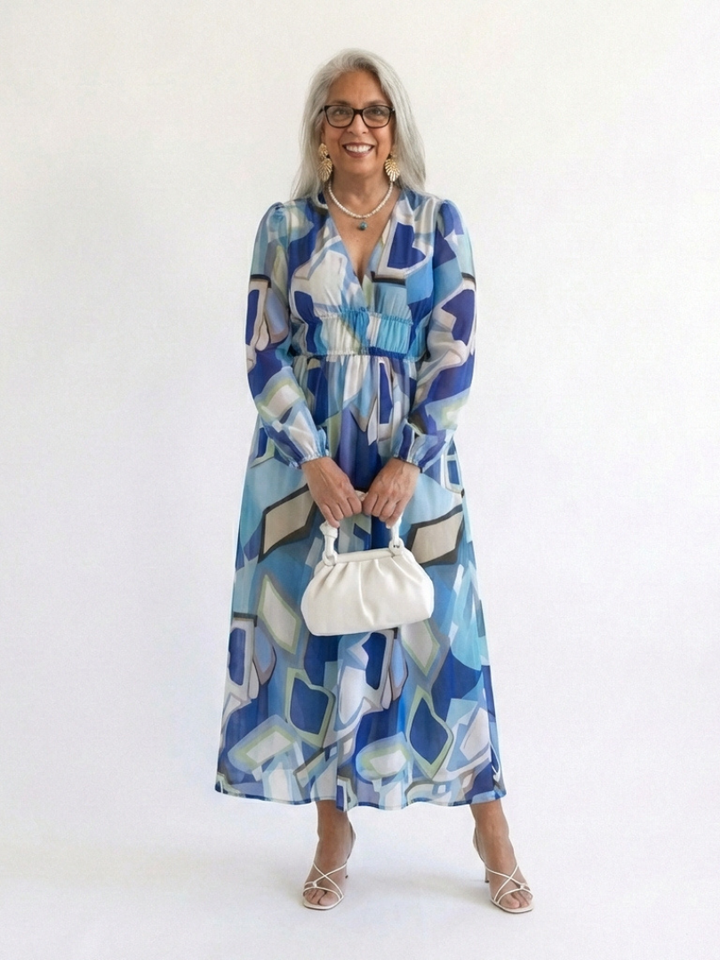 Althea | Lange Mouwen Bloemen Maxikleed