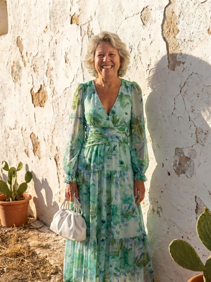 Althea | Lange Mouwen Bloemen Maxikleed