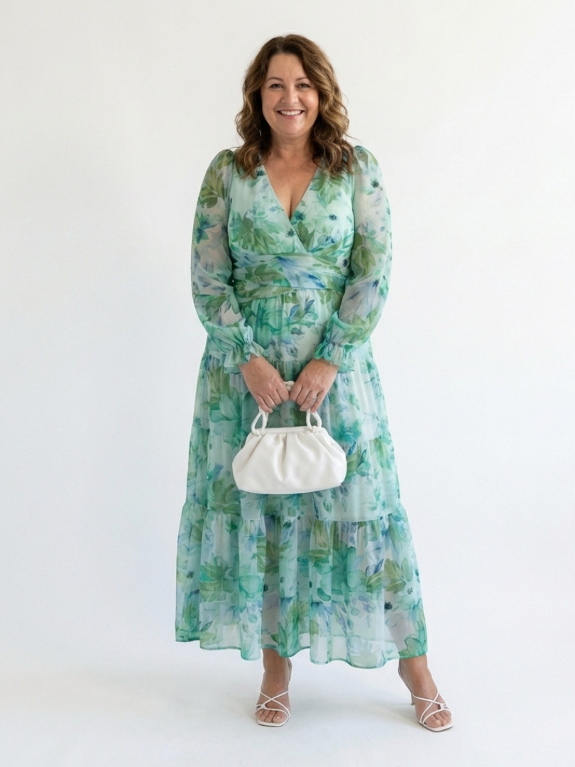 Althea | Lange Mouwen Bloemen Maxikleed