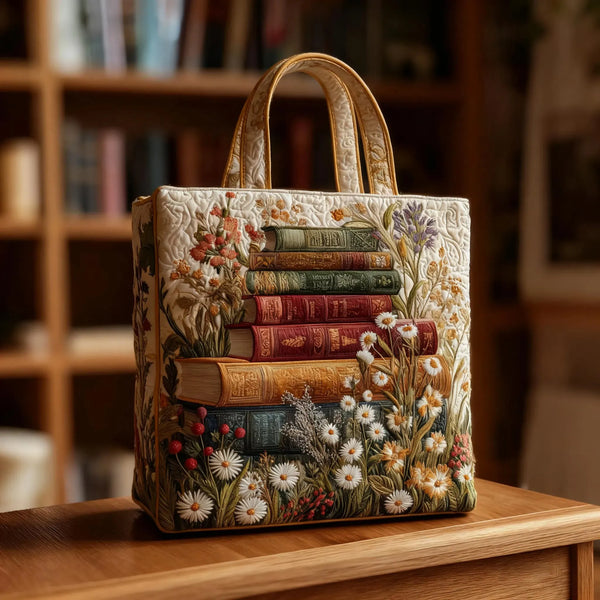 Handgemaakte gewatteerde tas met bloemenontwerp