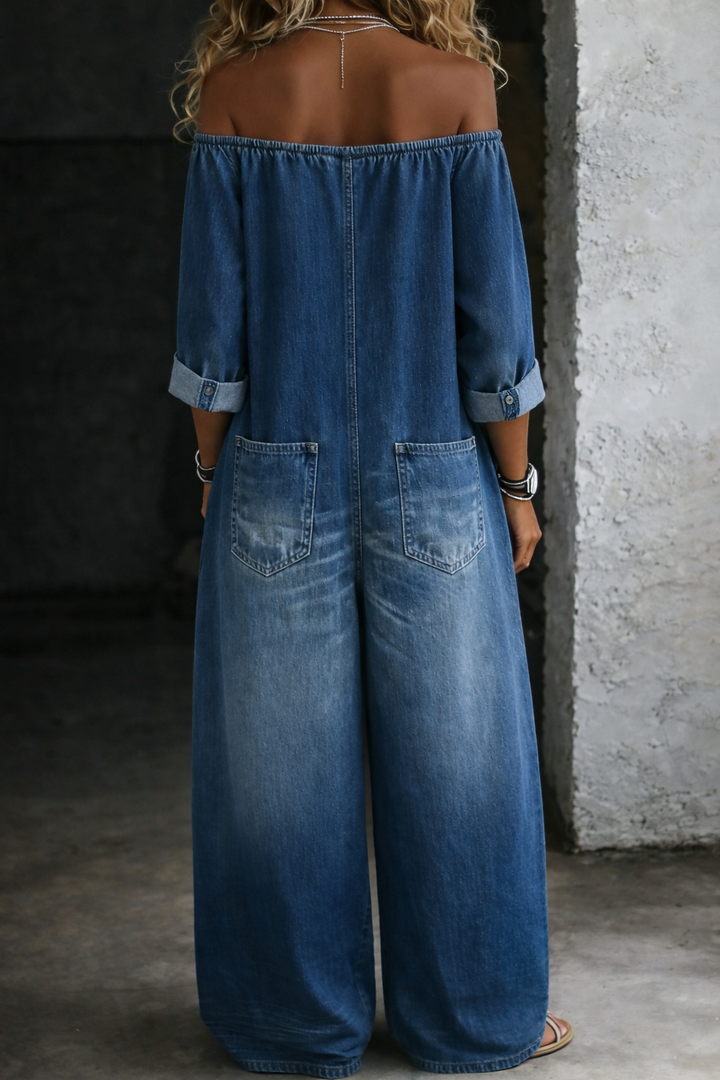 Elena | Jumpsuit met schoudervrije en lange mouwen