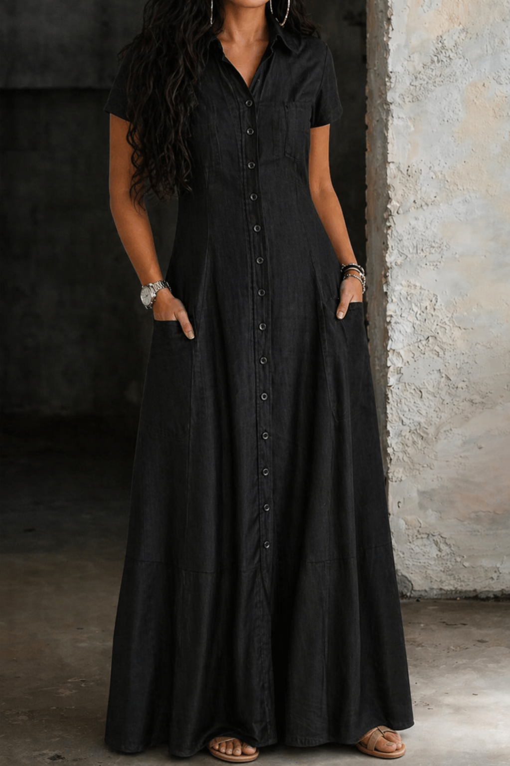 Hera | Lange Jeansjurk