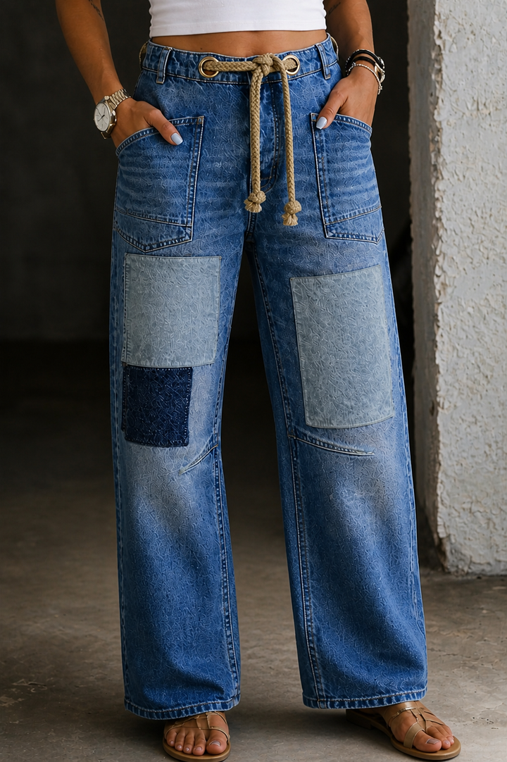 Margaret | Jeans met zakken in patchwork-stijl
