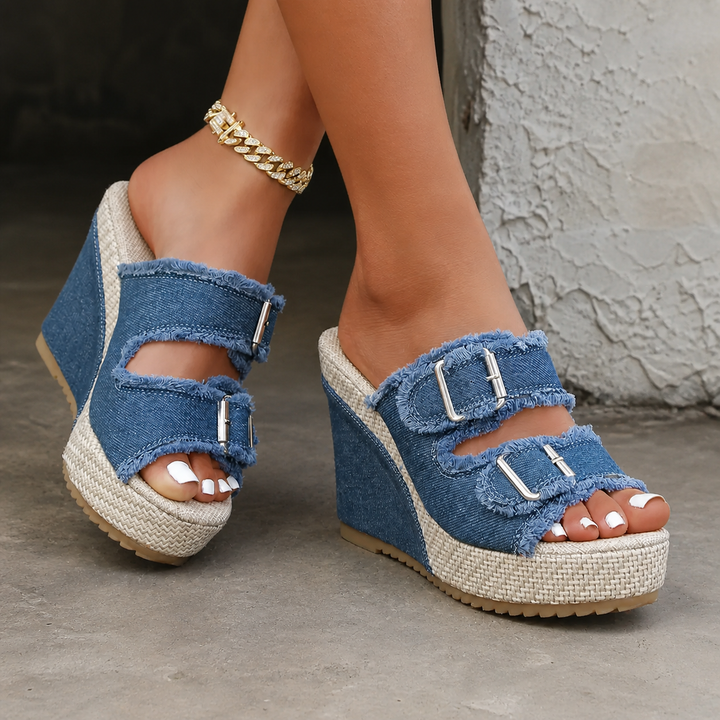 Atelier | Wedge Sandalen met Franjes