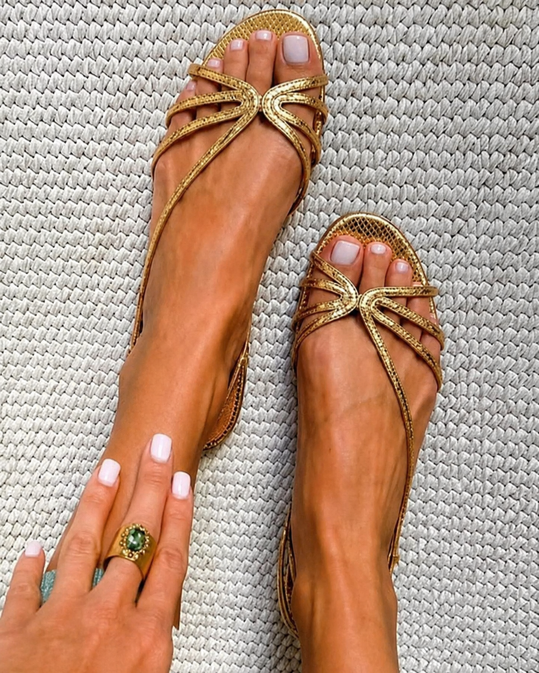 Ginevra | Goldene Sandalen Elegante Sommer
