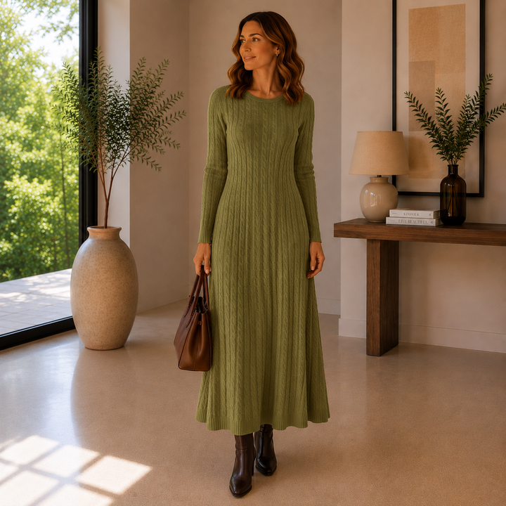 Elara™ - Maxikleid aus Kabelstrick
