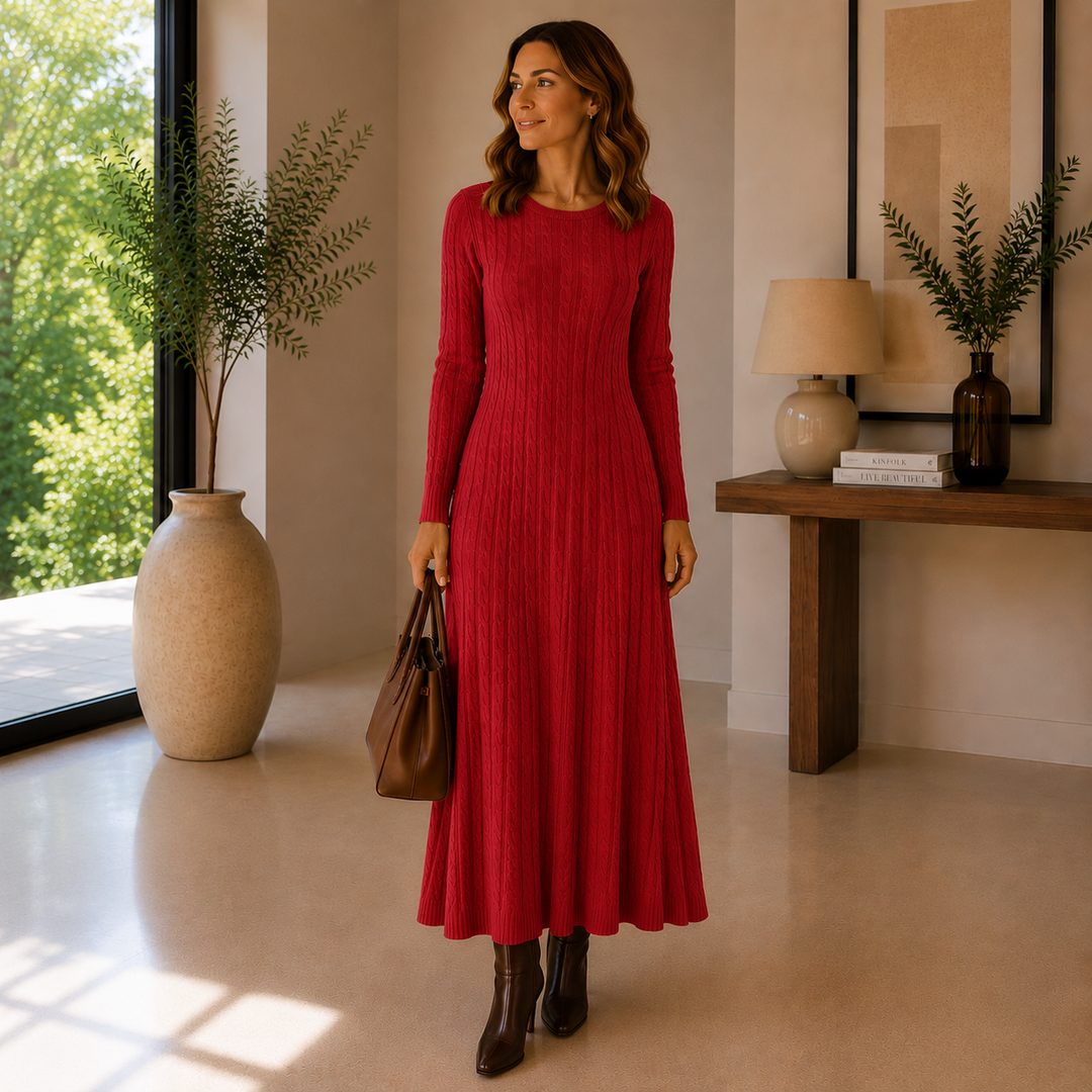 Elara™ - Maxikleid aus Kabelstrick