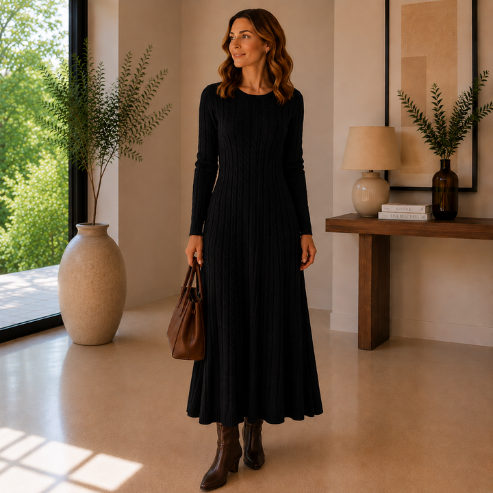 Elara™ - Maxikleid aus Kabelstrick