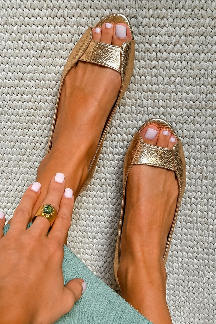 Adelina | Goldene Komfort-Chic Sandalen