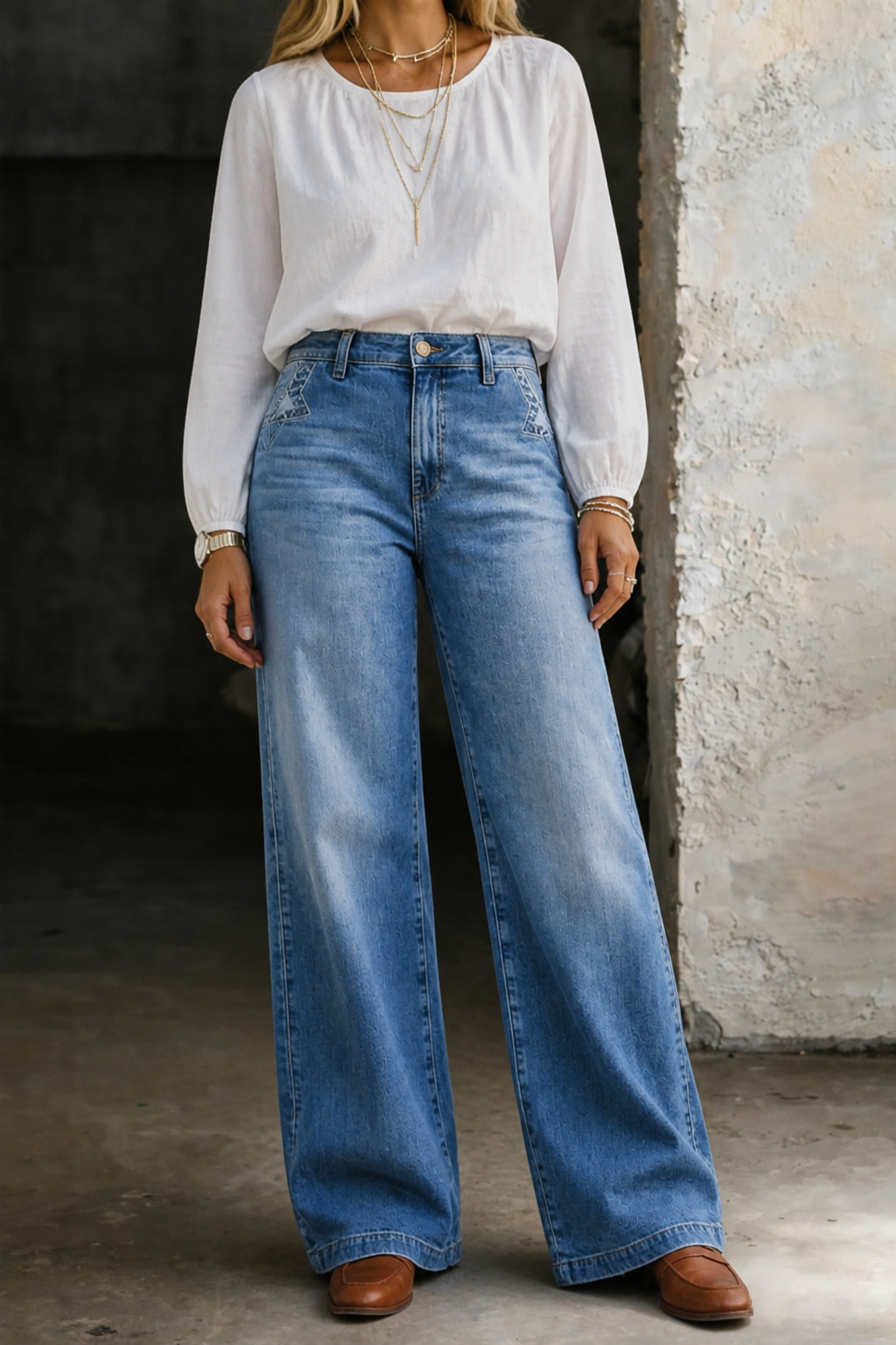 Madie | Vintage Jeans met Hoge Taille
